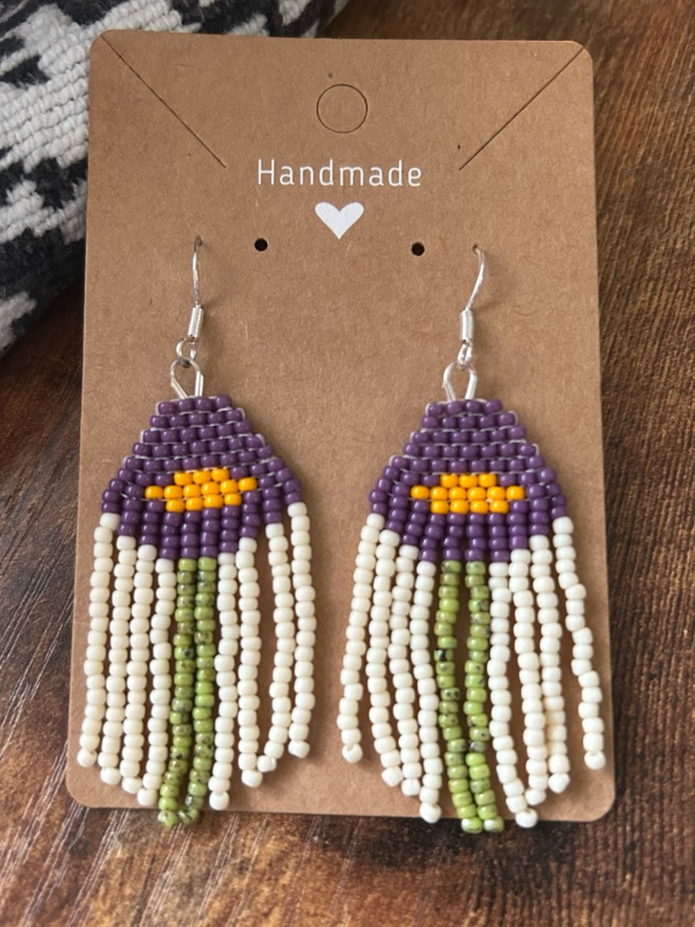 {Prairie Crocus} Handmade Beaded Earrings